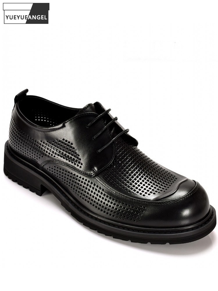 Leather Work Outfit - Zomerzakenmannen Ademende Uitgeholde Werkjurk Schoenen Ronde