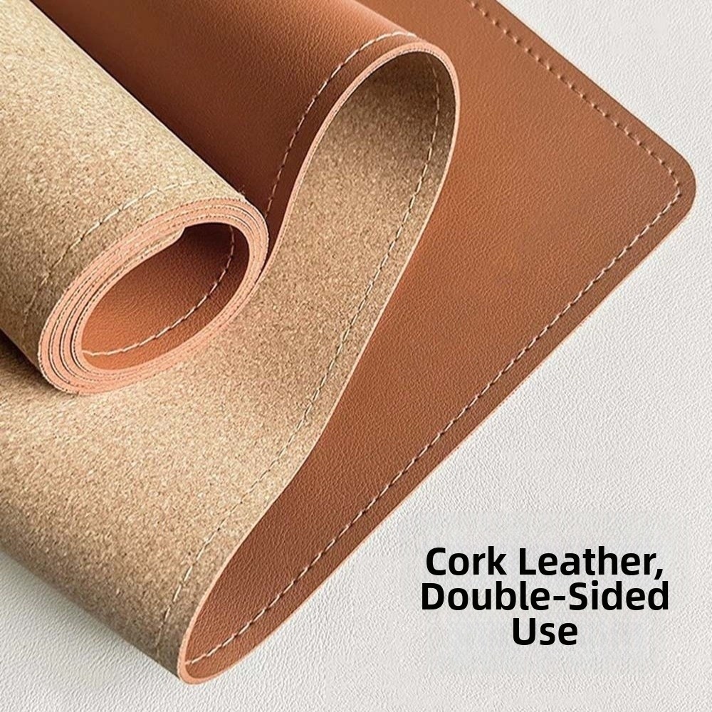 Leatherwork Table - Bureaublotters Leren schrijfblok Kurk Waterdichte tafelbeschermer