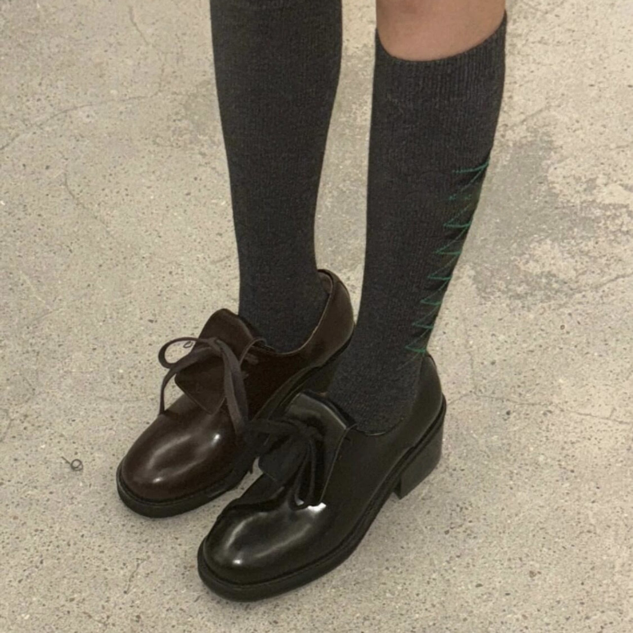 Leather Work Outfit - Dames lederen veterboots met plateauzool, chunky