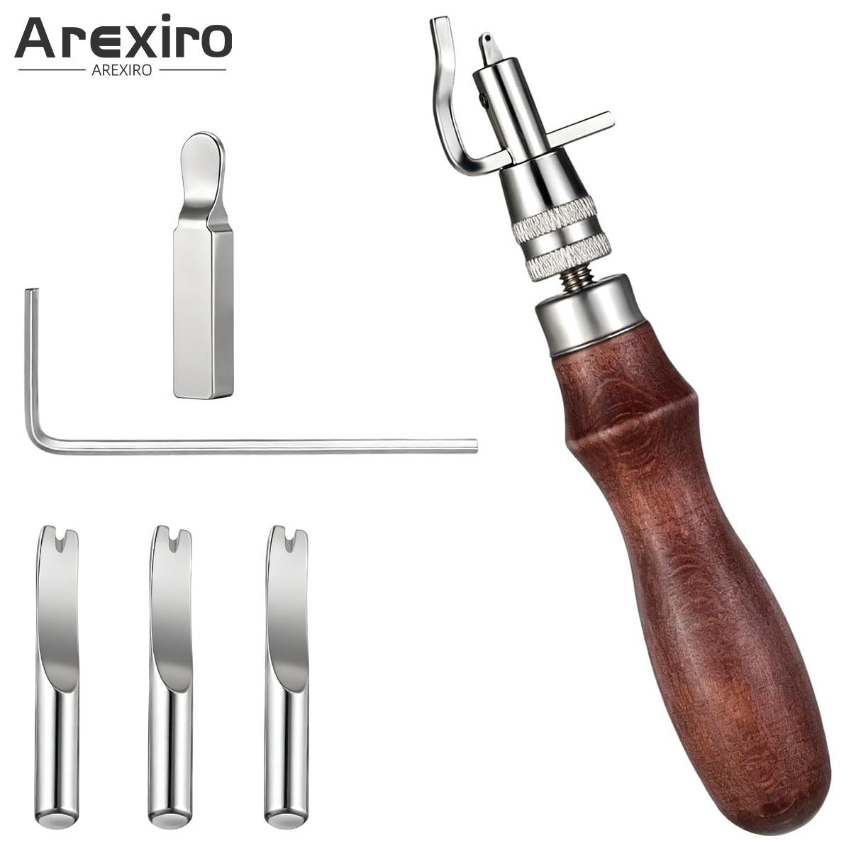 Leatherwork Edge Beveler - 7-in-1 verstelbare lederen stikselgroefset, draagbare randvormer,