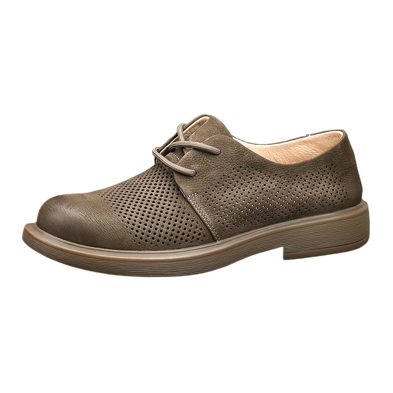 Leather Work Outfit - Retro volledig lederen herenschoenen Casual koeienhuid