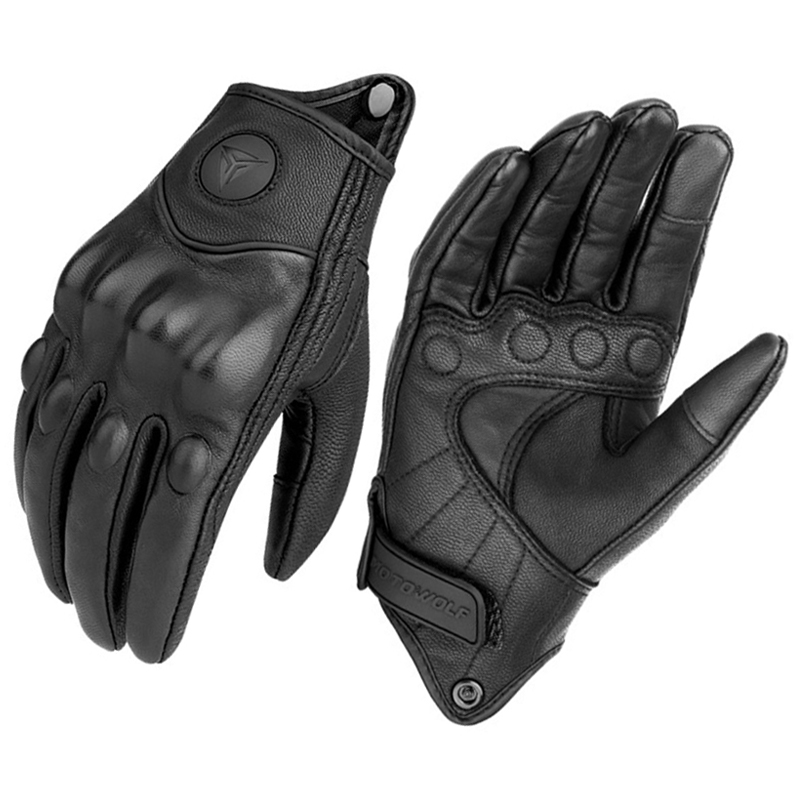 Leather Work Winter Gloves - Motorhandschoenen Heren Dames Moto Leer Carbon