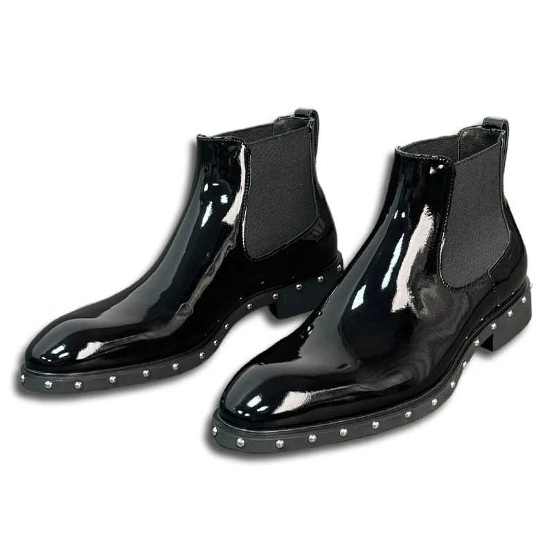 Leatherwork Designs - Designer Chelsea-laarzen met puntige neus Herenschoenen