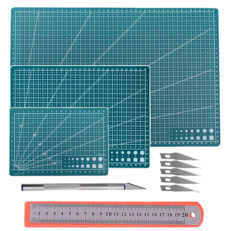 Leatherwork Vise - PVC-snijmattenset A3/A4/A5 Knipmat voor knutselen met