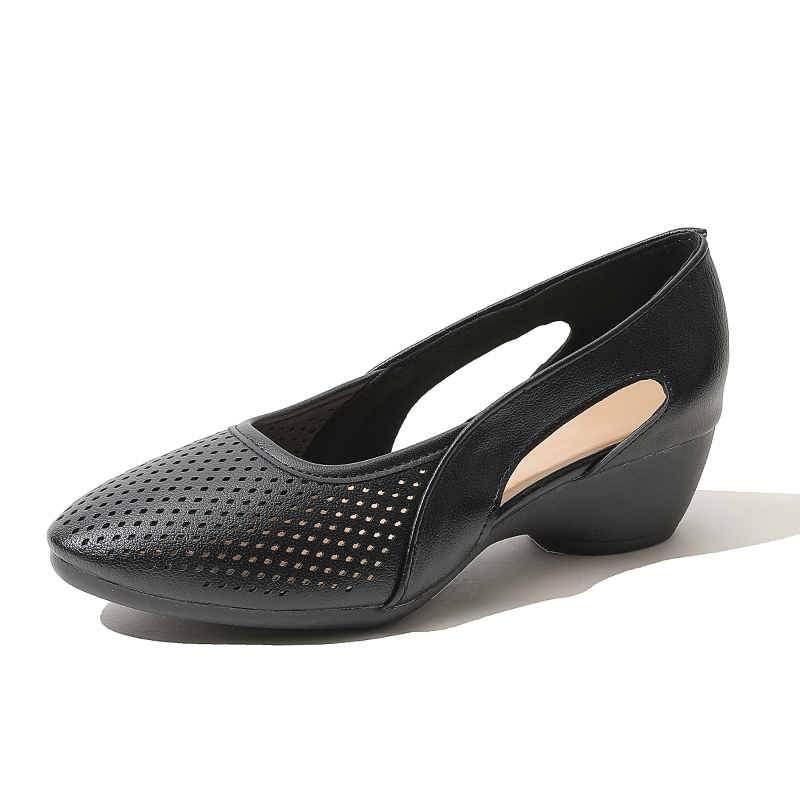 Leather Work Outfit - Dames Pumps met Sleehak Opengewerkte Ademende