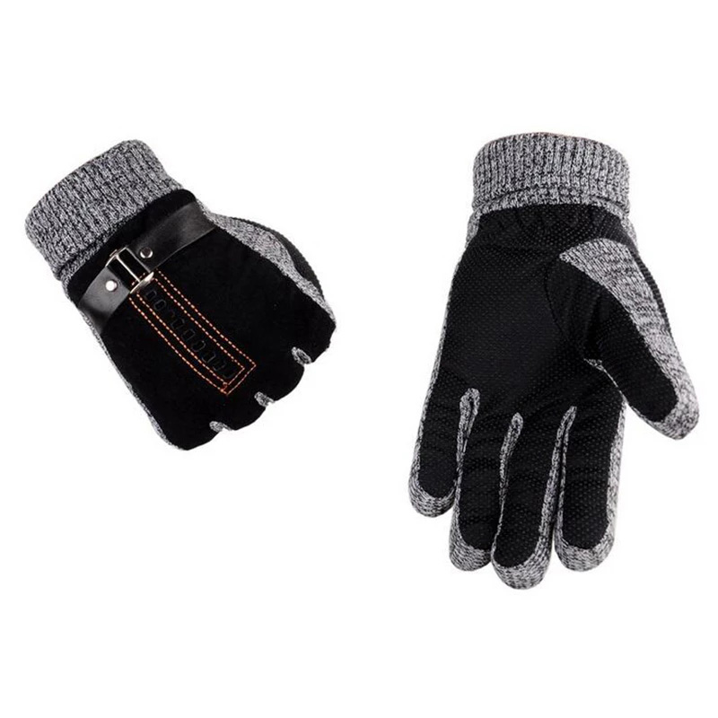 Leather Work Winter Gloves - Hoge Kwaliteit Varkensleer Gebreide Wollen Handschoenen