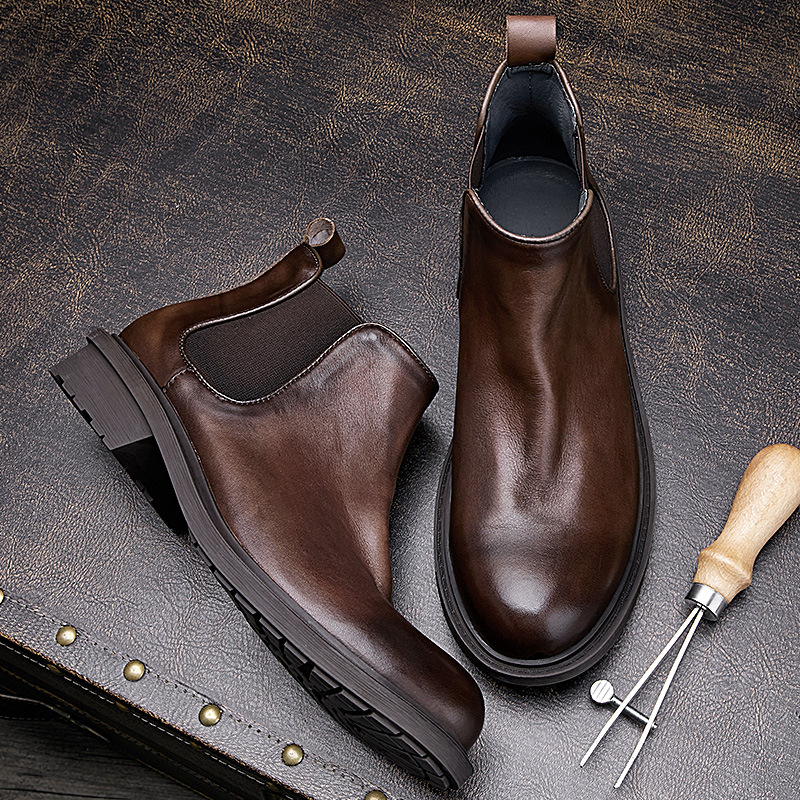 Leatherwork Designs - Herfstmotorlaarzen voor heren | Chelsea-laarzen van