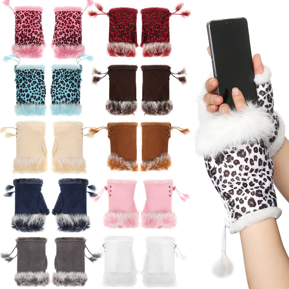 1 Paar Nieuwe Mode Faux Konijn - Leather Work Winter Gloves recensie en prijs