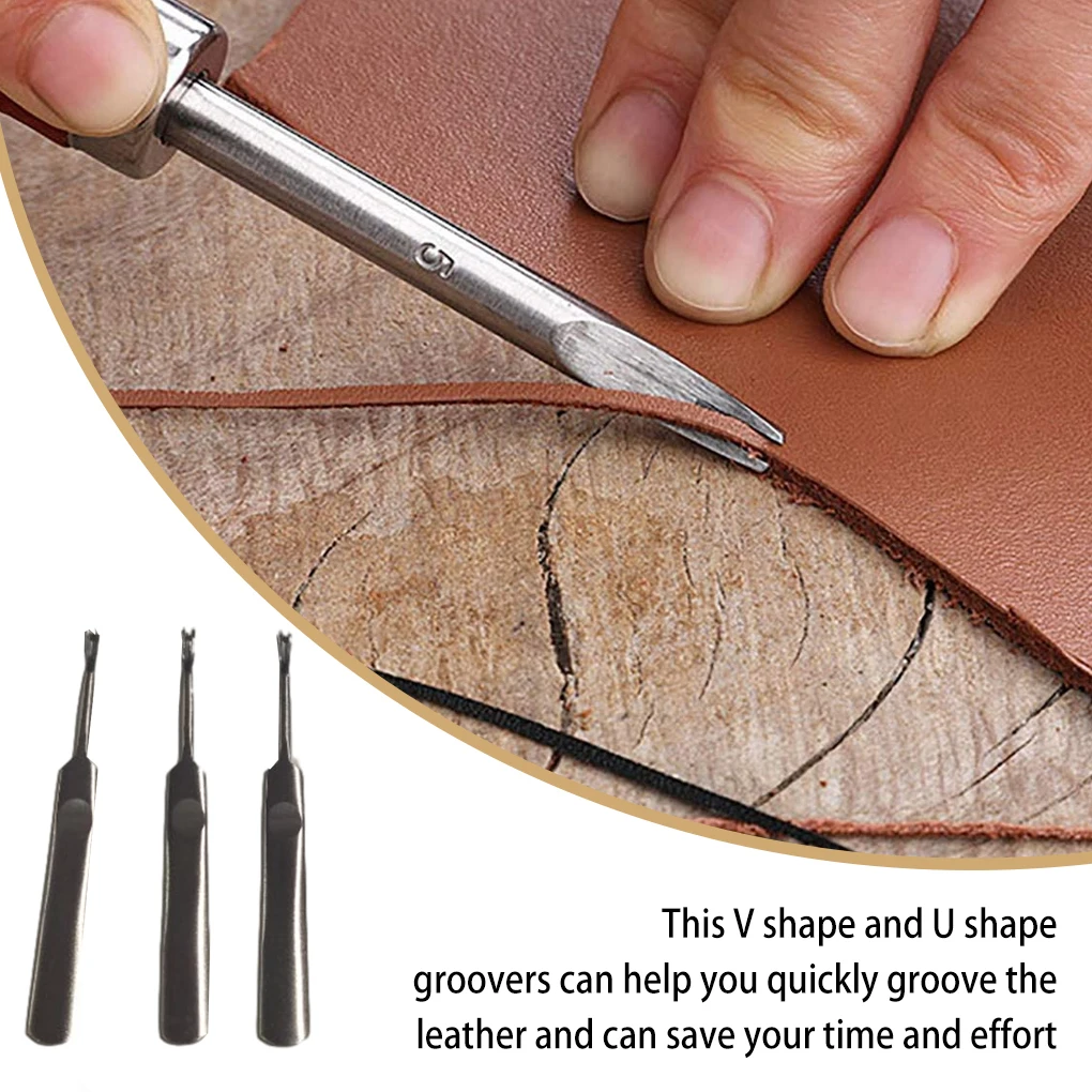 3-delige lederen groefset U V- - Leatherwork Edge Beveler recensie en prijs