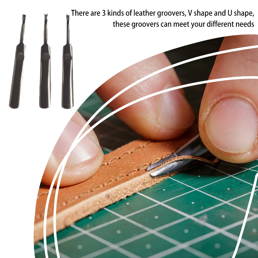 3-delige lederen groefset U V- - Leatherwork Edge Beveler recensie en prijs