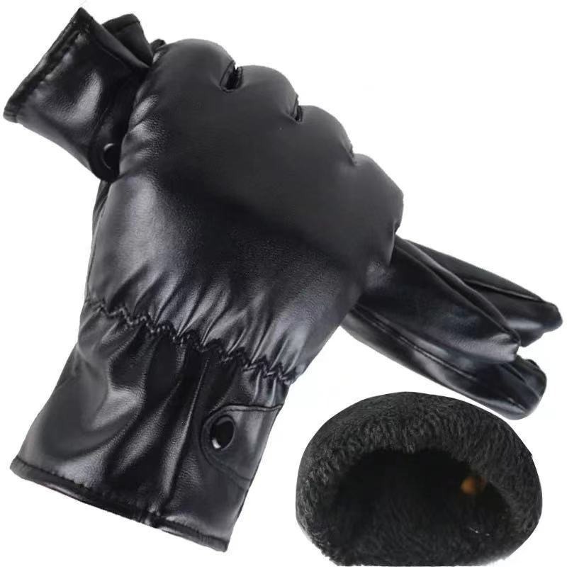 Wintermode Zwarte PU lederen h - Leather Work Winter Gloves recensie en prijs