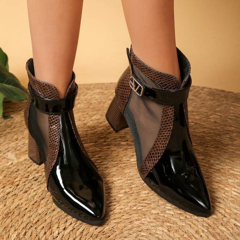 Dames Uitgeholde Mesh Laarzen  - Leather Work Outfit recensie en prijs