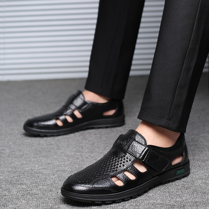 Leren herensandalen Uitgeholde - Leather Work Outfit recensie en prijs